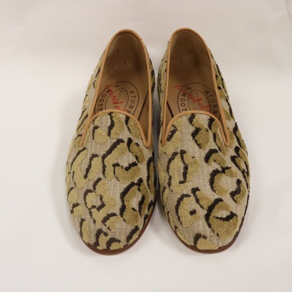 New Stubbs & Wootton Limited Edition Velvet Burnout Animal Print Size 7 Slippers - Picture 2 of 10